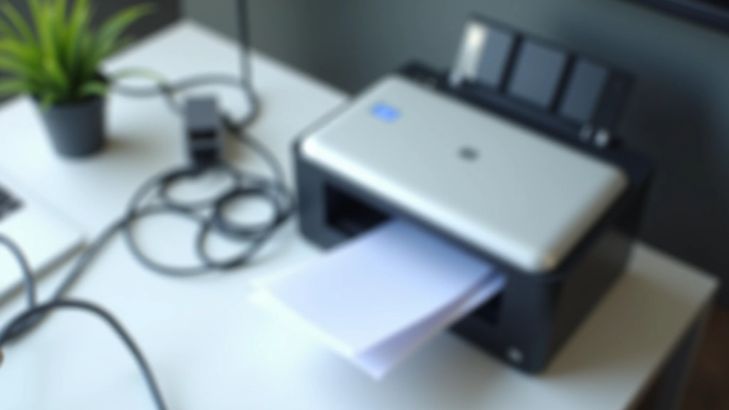 Scanner de documentos profissional ao lado de pilha de documentos em papel branco e porta USB